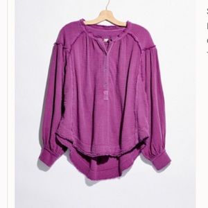 Purple free people beach day pull over